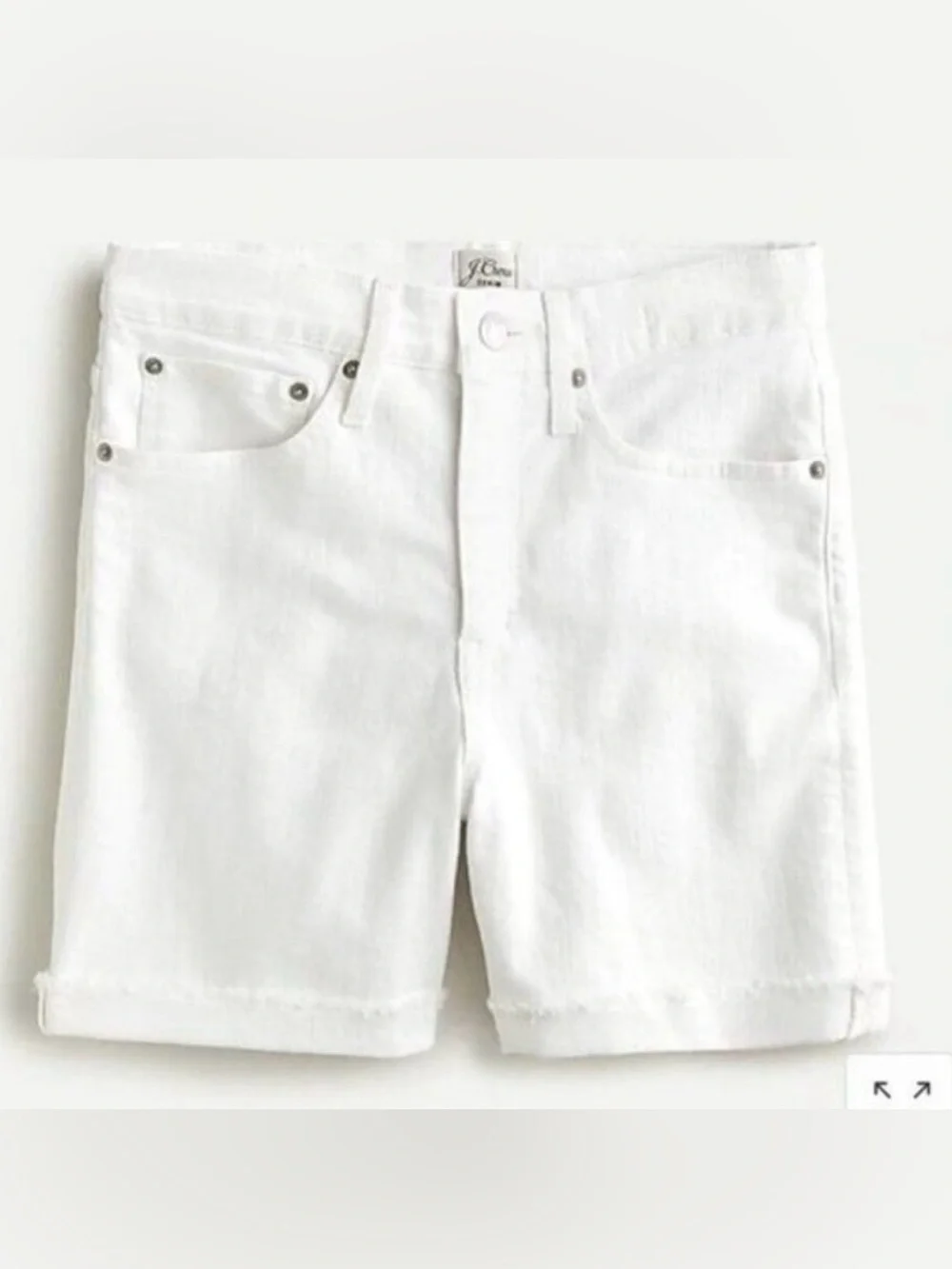 J Crew Long Denim Short in White Jean Size 29